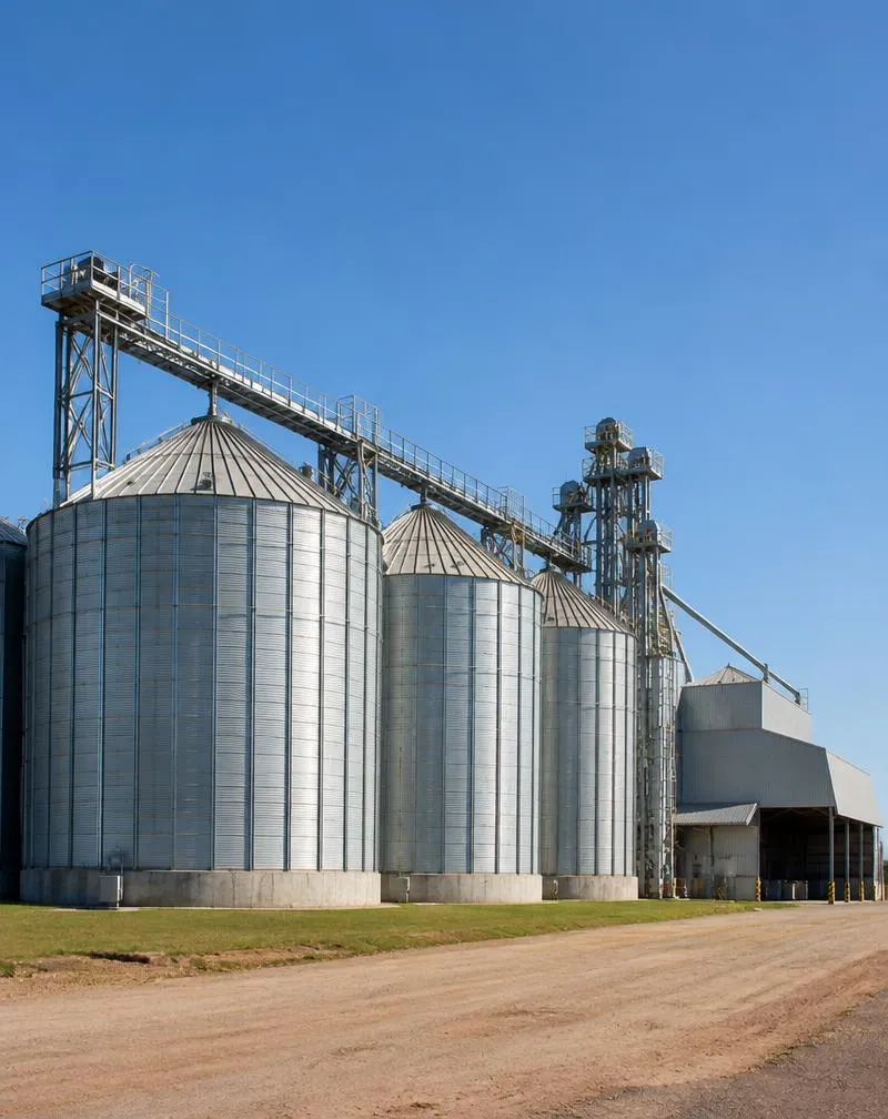 Silos e armazém de uma cooperativa agrícola